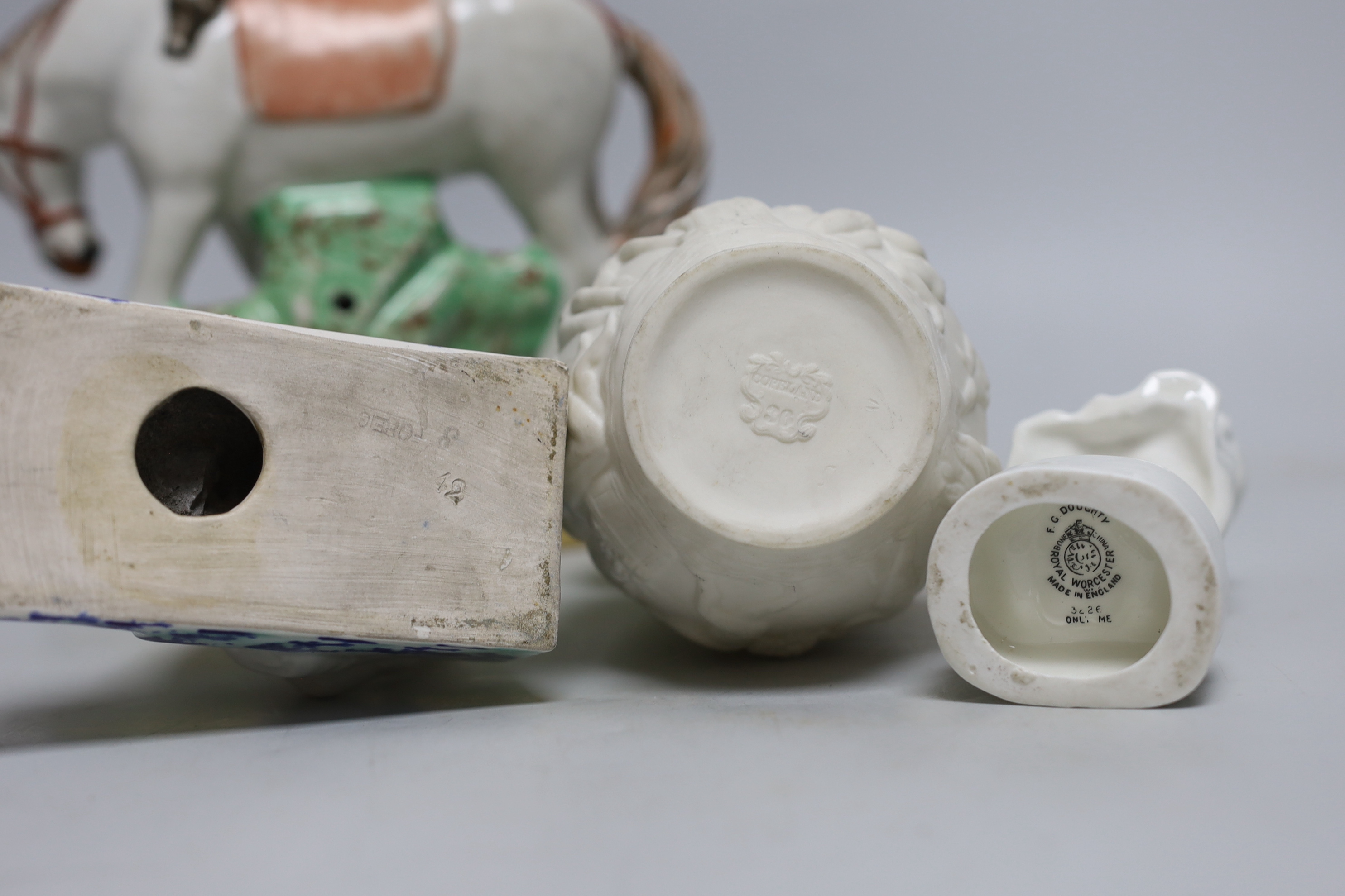 A group of mixed ceramics including Staffordshire Napier